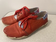 Extravagante Rovers Gr. 39 Halbschuhe Rot Slipper Sneaker Loafers Leder SIL