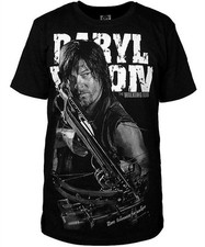 The Walking Dead Daryl Dixon Kurzarm T-Shirt Shirt Baumwolle Tee Schwarz