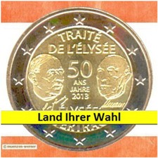 €Sondermünzen: 2 Euro Münze 2013 Elysee Vertrag Sondermünze 1 aus 6 Gedenkmünze