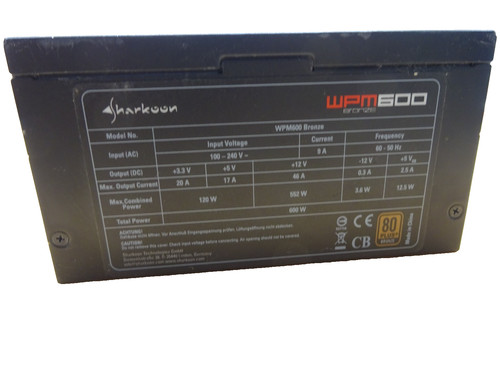 Sharkoon wpm600 4pin 80plus - 20+4pin,