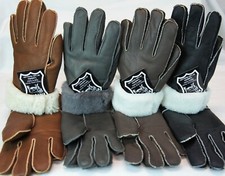 4 Farben Echt Schafspelz Shearling Leder Handschuhe Unisex Pelz Winter S-2XL