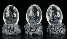 Drachen in Eiern - Schneekugel 3er Set - Deko Figuren Dragon Egg Statue