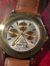 Seiko  Quartz Werk  Marke Fabiani  Alarm Chronograph, Bicolor In Stahl.