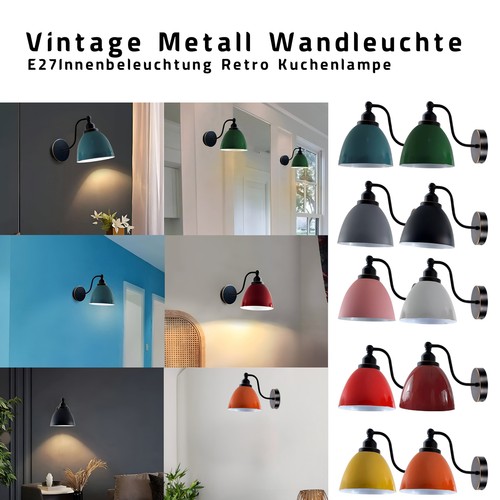 E27 vintage metall - e27, wandleuchte