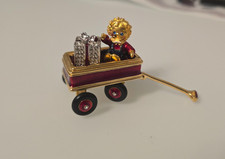 ESTEE LAUDER SOLIDER KOMPAKTER KLEINER ROTER WAGEN - METALL FLAKON SAMMLERSTÜCK