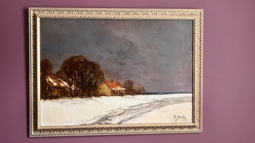 ölgemälde landschaft winter - landschaft,