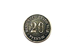 Kaiserreich  20 Pfennig  1875 F  Silber !!