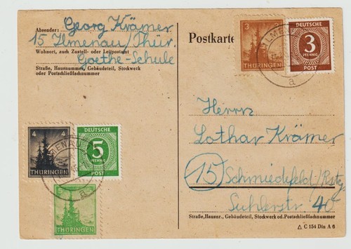 Sbz int postkarte mit - int,