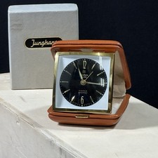 Junghans Reisewecker Vox 8 Jewels shockproof Sammlerzustand gold mechanisch VTG