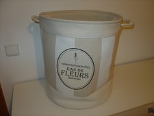Wäschekorb Wäschesack Leinenkorb EAU DE FLEURS Dekorativer Organizer mit Griffen