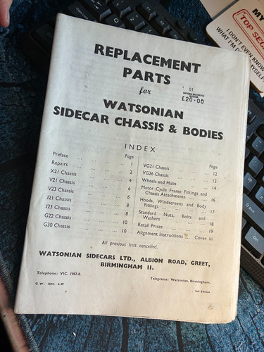 Watsonian beiwagen chassis - beiwagen,