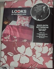 LOOKS by Wolfgang Joop Bettwäsche 135 x 200 cm rosa lila Mako Satin Blumen