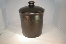5 Liter Rumtopf schwarz-matt grade, handbemalt, Steinzeug
