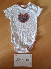 Baby Body kurzarm Mini Herzl Tracht Oktoberfest Größe 74/80 Mädchen weiß