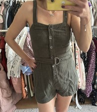 Jumpsuit Damen Khaki M Colloseum Gürtel Knöpfe