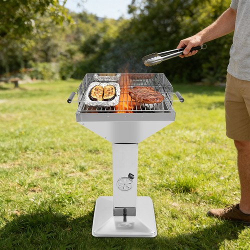 Edelstahl-Säulengrill