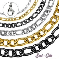 Figarokette Figaro Kette Edelstahl Königskette Panzerkette Herren silber schwarz