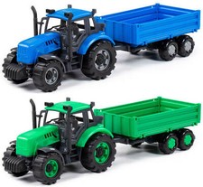 Traktor Kinder Spielzeug Progress mit Kippanhänger Schwungrad Fahrzeug +3J