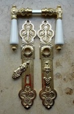 BB 72 Prunk Tür Griffe Jugendstil Messing Poliert Türgriffe Türklinken S22-1PW