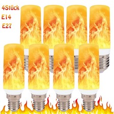 4 Stück E27/E14 LED Flammen Glühbirne 5W Flamme Effekt Lampe 3 Modi Flackernde