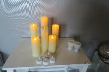 6 LED Kerzen mit  Flamme aus Wachs