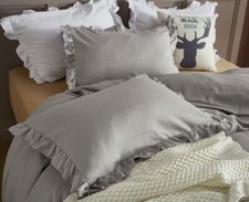 Rüschen Grau Bettwäsche