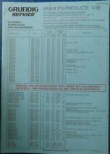 Grundig Service Einkaufs Preisliste 1/88 FS Geräte Super Color B27301
