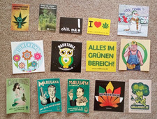 Sticker Aufkleber Konvolut Sammlung  Hanf Kiffer Cannabis 
