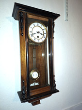 alte antike Wanduhr, Regulator Pendeluhr, Fabrik Marke / H B (mit Eichhörnchen)