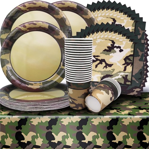 Camouflage partygeschirr set - camouflage,