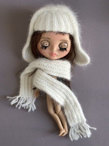Weiß strickmütze mit langen - weiß,