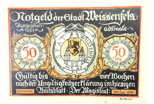 Notgeldschein der stadt - notgeldschein,