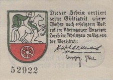 10 PFENNIG 1920 City of LORCH