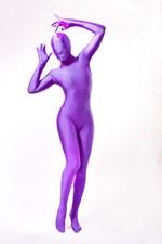 Lycra Ganzanzug Catsuit mit abnehmbarer Haube.