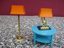 Lundby seltene Tischlampe mit Pferd im Set mit Stehlampe