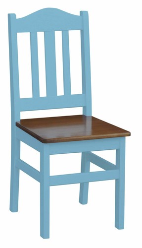 Blau stuhl massiv kiefer - blau, holz
