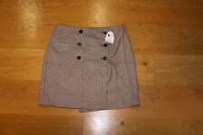 ROCK BEIGE BRAUN KARIERT VORNE MIT KNÖPFEN GESCHLOSSEN GRÖSSE 36   EDC BY ESPRIT