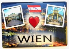 WIEN / VIENNA-ÖSTERREICH - KÜHLSCHRANKMAGNET-REISEANDENKEN-SOUVENIR 