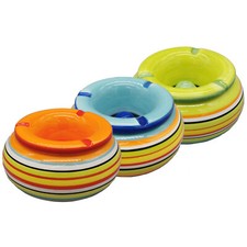 XL Wind Sturm Aschenbecher Ascher Deckel Windaschenbecher Keramik bunt 11 cm