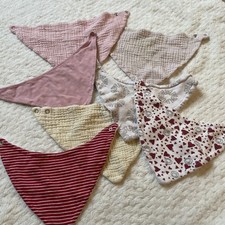 7x Baby Lätzchen - Bunt - mit Knopfverschluss - Baumwolle - Halstuch