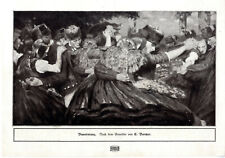 Carl Bantzer Bauerntanz Hessische Trachten- Motiv Histor. Kunstdruck v.1912