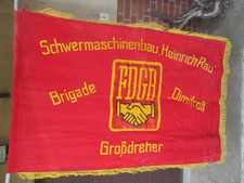 DDR  Ehrenbanner Fahne Schwermaschinenbau Wildau Brigade Großdreherei mit Spitze