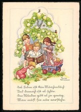 Künstler-AK Liesel Lauterborn: Kinder lesen in einem Märchenbuch 