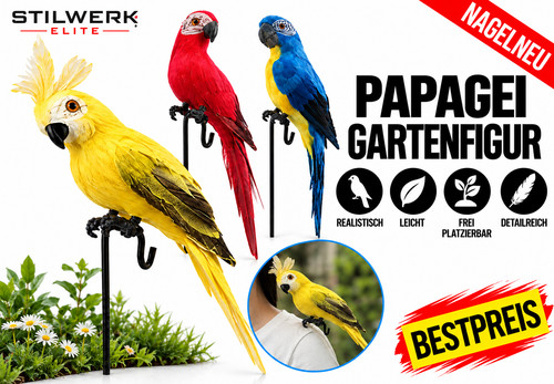 Papagei gartenfigur deko - gartenfigur, vogel