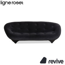 Ligne Roset Ploum Stoff Dreisitzer Anthrazit Grau Sofa Couch Hochlehner
