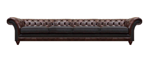 Braune chesterfield ledercouch - chesterfield,