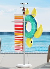 KES freistehender Handtuchhalter aus Naturmarmor 150 cm hoch Außenpool Badezimmer