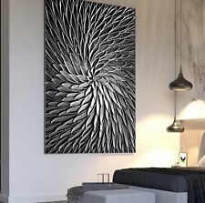 XXL LEINWAND BILD BIS 140x100x5 TEXTUR 3D-OPTIK SCHWARZ-WEIß ABSTRAKT WANDBILD