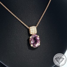 Wert 2050 € Diamant Turmalin Anhänger mit Kette 750 18 Karat Rose Gold xxyy