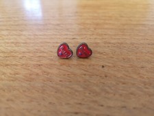 Trachten Ohrringe Ohrstecker Herz BUSSI rot Oktoberfest Wiesn Metall Modeschmuck